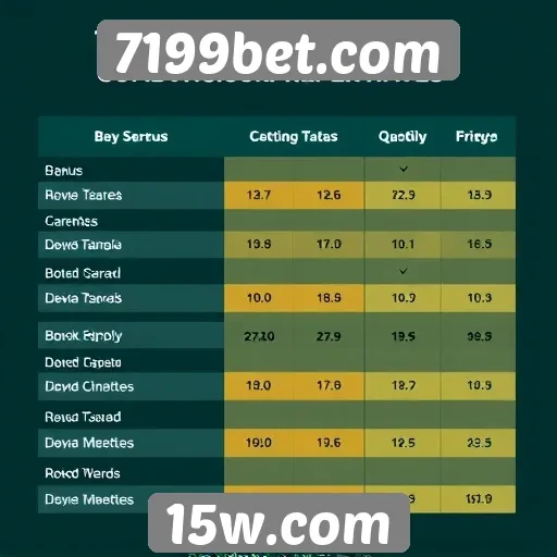 Comparativo de bônus oferecidos pelo 7199betcom